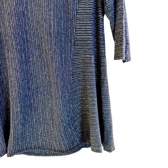 Pure Jill blue striped Lagenlook hemp and organic cotton tunic top Large - Picture 8 of 12